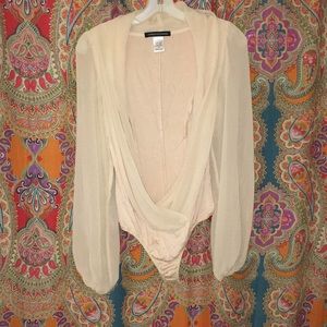 Silky bodysuit blouse